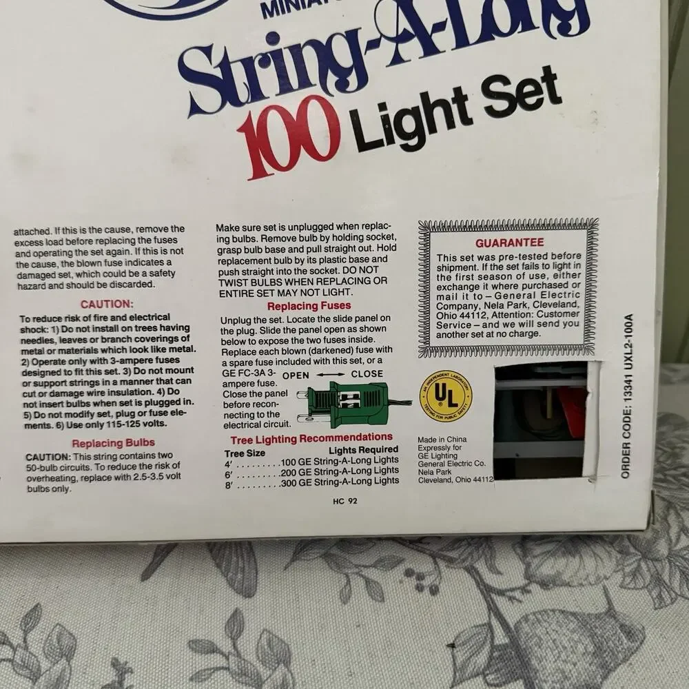 Vtg GE Christmas Lights 100 Miniature-Style Bulb Multi-Color NOS Lot 3 Mini New